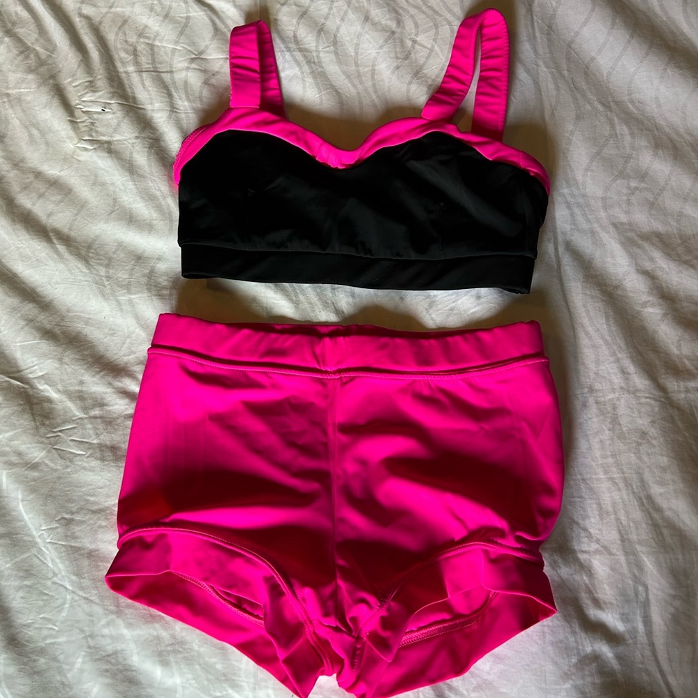 Pink and Black dancewear set
